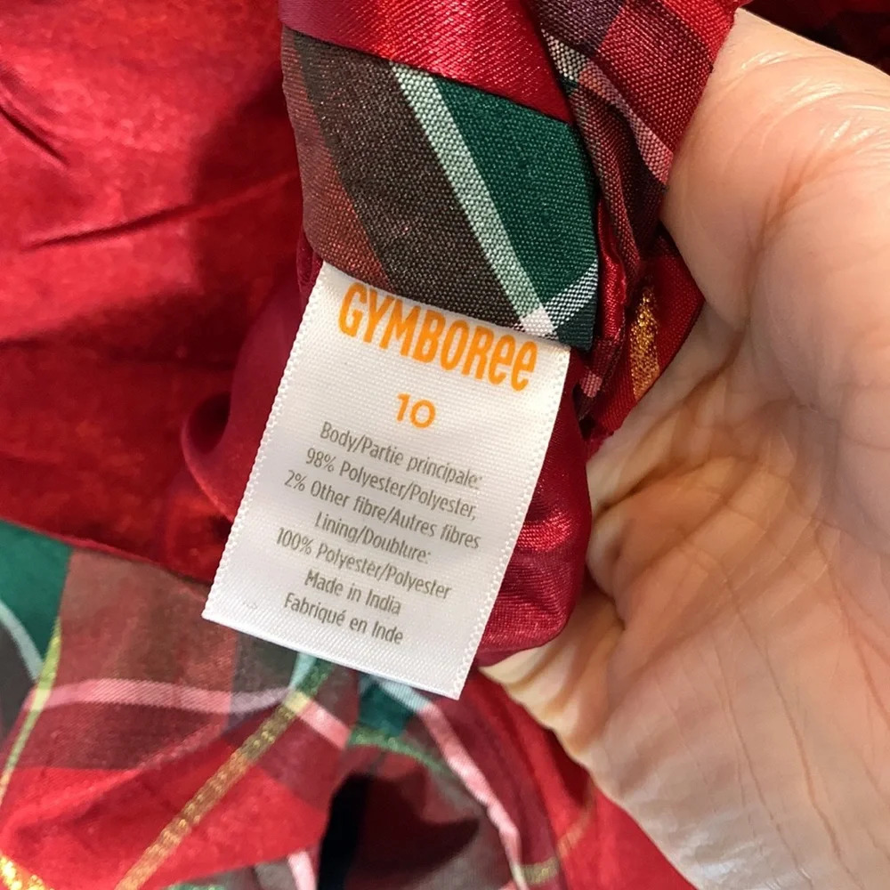Gymboree size 10 holiday traditions cap sleeve dress green red gold Christmas - Picture 6 of 8
